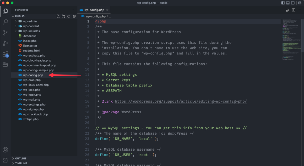 wp-config.php file